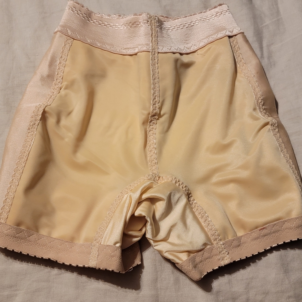 Cream High-Waisted Shapewear Faja Girdle Shorts